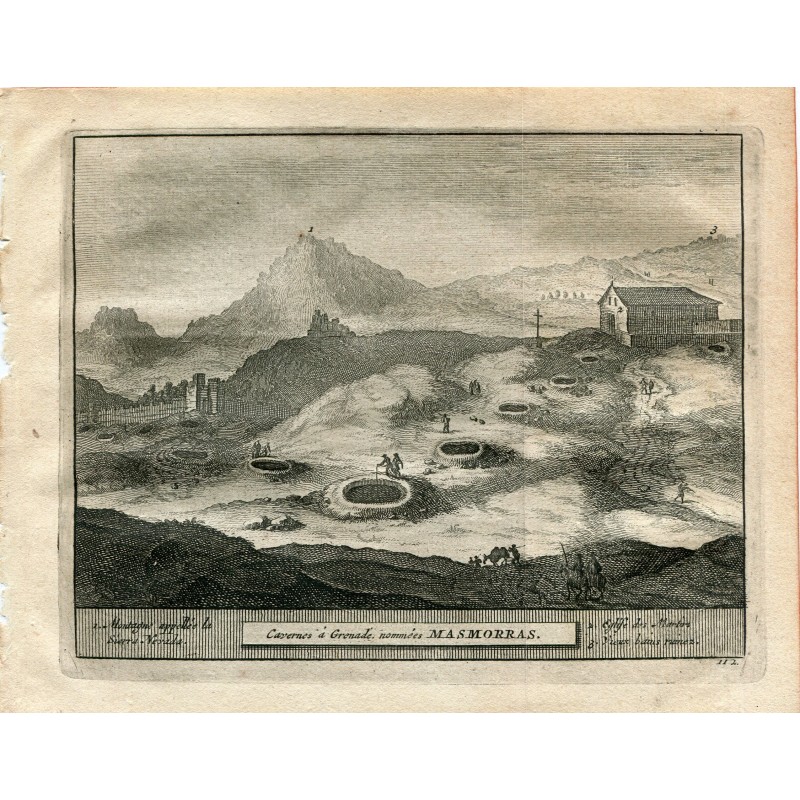 Grenade. Caverns in Granada called Masmorras. Recorded by Vander Aa. 1715