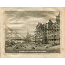 Madrid. Haupteingang zum Escorial. Kupferstich von Vander Aa. 1715