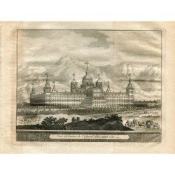Madrid. Blick auf den Escorial von hinten. Kupferstich von Vander Aa. 1715