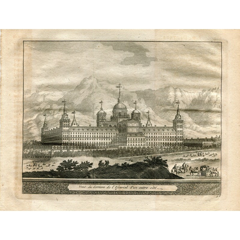 Madrid. Blick auf den Escorial von hinten. Kupferstich von Vander Aa. 1715
