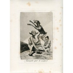 Goya etching. The Caprices, the Fifth Edition (1881-1886). Plate 67 'Wait till you've been anointed'.