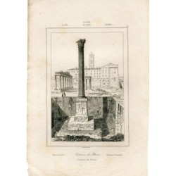 Italie. Rome. Colonne de Phocas. Gravure de Lemaitre. 1845