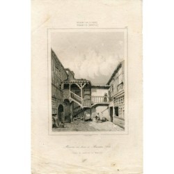 Frankreich. Maison en bois in Amiens. Gestochen von Lemaitre, 1845