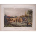 Francia. Monumentos romanos. Amphíthéátre de Saintes. Grabado por Agustín Francois Lemaitre (París,1797-1870).