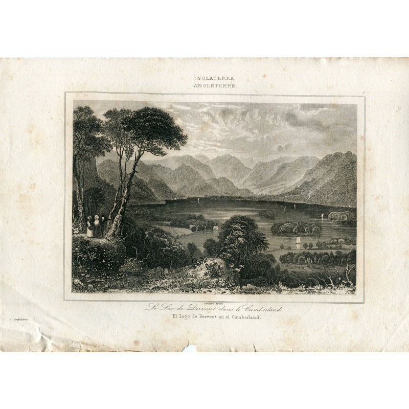 Angleterre. Lac de Dervent dans le Cumberland, gravé par Lemaitre