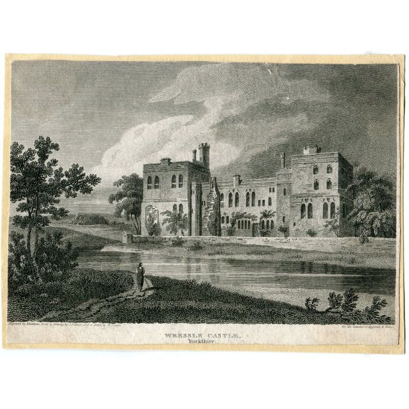 Château de Wressle, Yorkshire - gravure de 1812
