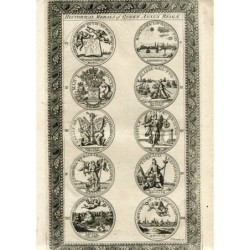 Médailles historiques du règne de la reine Anne, gravées par John Bowles. XVIIIe siècle.