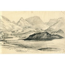 Scozia. Highlands. Ballachulish. Antico disegno del XIX secolo, con il titolo qui sotto.