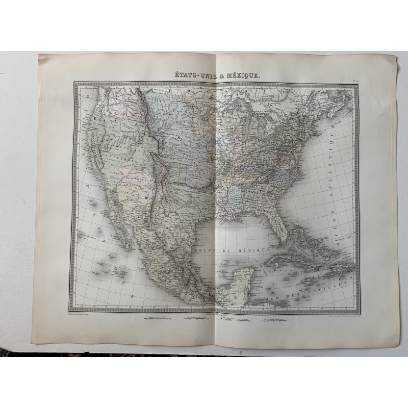Map of United States and Mexico - Engraving by Ambroise Tardieu & A. Vuillemin.
