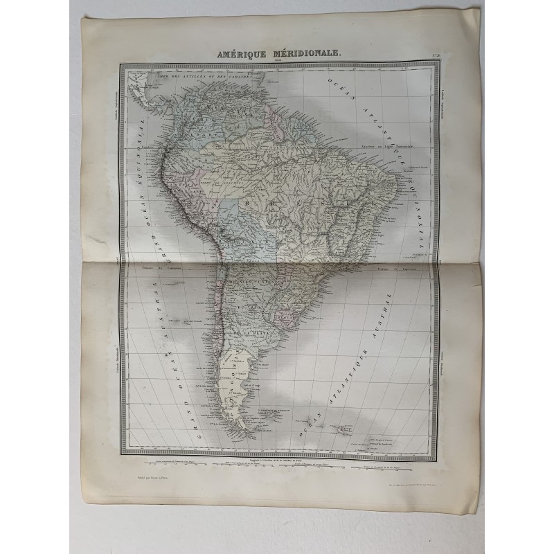 Map Amerique Meridionale. Grabado por Ambroise Tardieu revisado y corregido por A. Vuillemin..