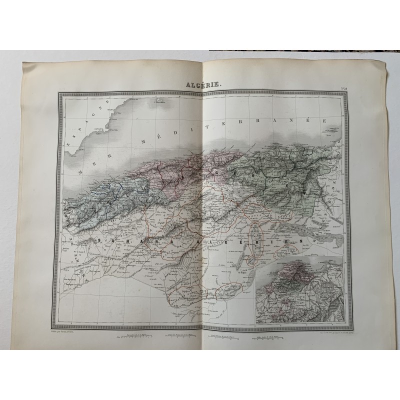 Carte de l'Algérie unie - Gravure d'Ambroise Tardieu & A. Vuillemin.