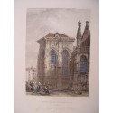 Francia. Dieppe Church of St. Jacques. Dibujó David Roberts. Grabó Thomas Higham (1796-1844)