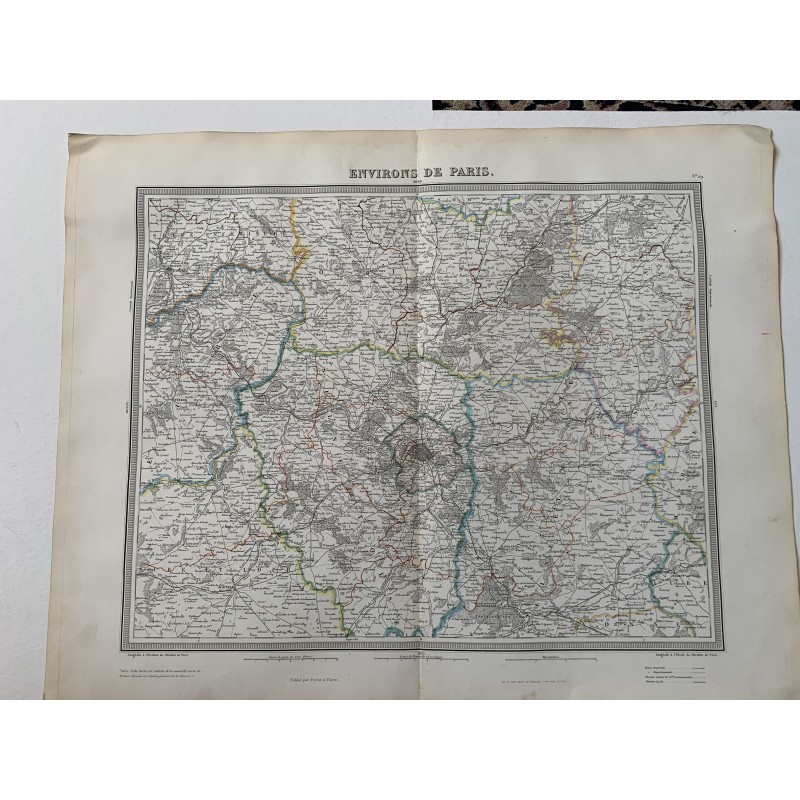 Map of Paris and its surroundings - Engraving by Ambroise Tardieu & A. Vuillemin.