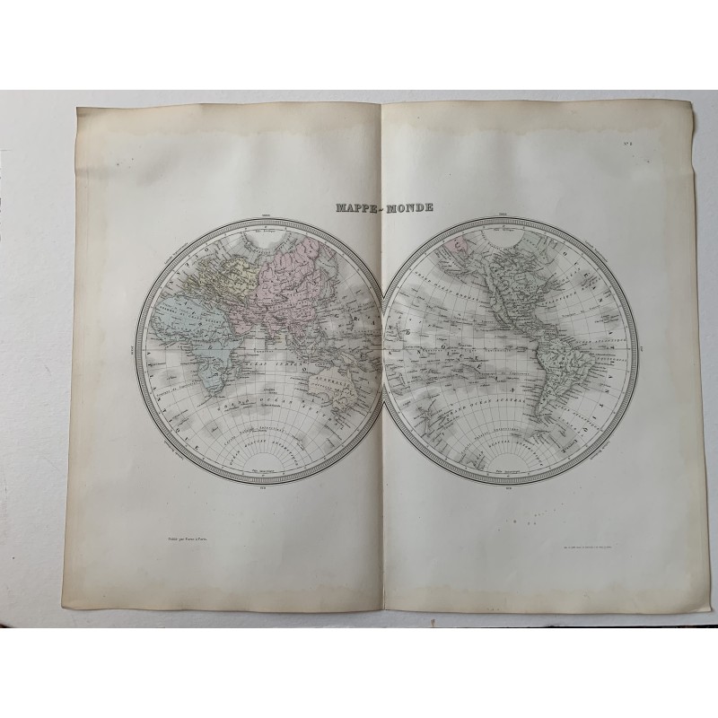 World map - Engraving by Ambroise Tardieu & A. Vuillemin.
