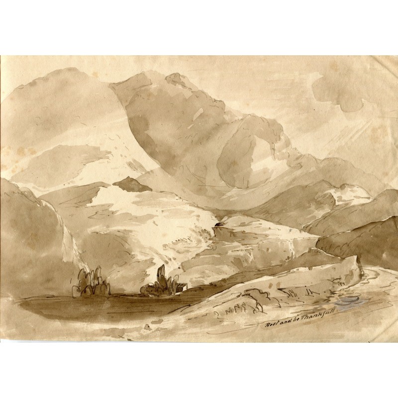 Schottland. Argyll. Ruhe und sei dankbar. Aquarell eines Malers aus der Mitte des 19. Jahrhunderts.