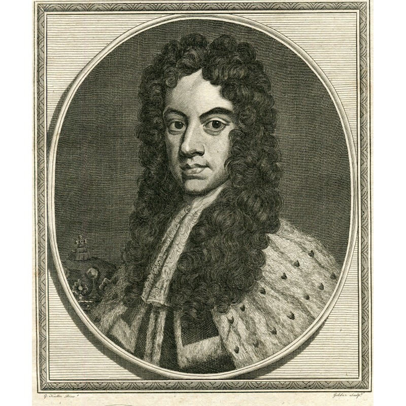 Daniel earl of Nottingham grabado por Goldar de una obra de Godfrey Kneller, 1784