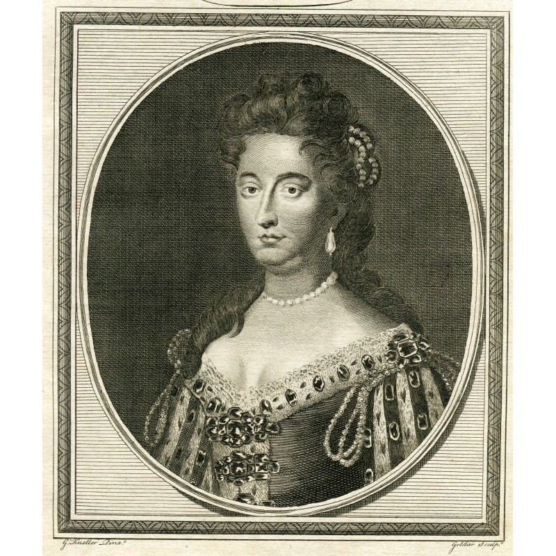 Regina Maria II d'Inghilterra - incisione del 1785
