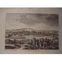 Trier y el río Mosel (Alemania). Grabado por J. Mynde. siglo 18