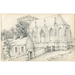 France. St. Leonard near Boulogne. Drawing by E.J. Hill. Signed and dated 1864