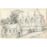 France. St. Leonard near Boulogne. Drawing by E.J. Hill. Signed and dated 1864