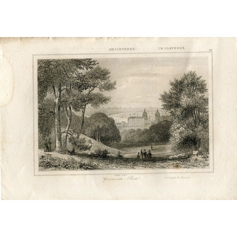 England. Greenwich Park, gestochen von Lemaitre