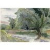 Trees. English watercolor signed and dated 1943, illegible.