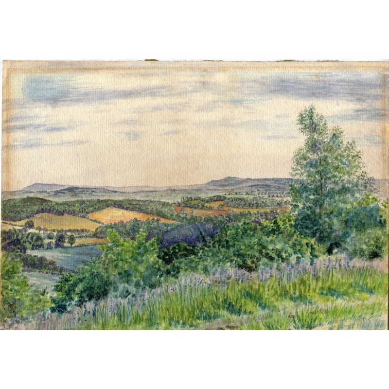 England. Hindhead and Blackdown. Watercolor by the 19th-century English school.