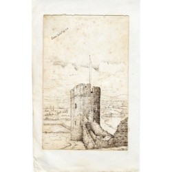 Chester Tower, disegnata da GJ Hill, firmata e datata 1858