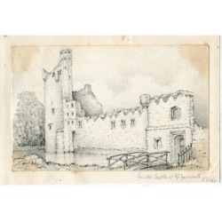 Castello di Caister vicino a Yarmouth, Norfolk. Disegno intitolato, firmato e datato 1860.