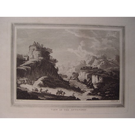 Italia. 'View of the Appenines' Dibujo Metz. Engraved by Heath.