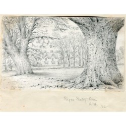 Rayne Rectory, Essex, drawing titled, signed with initials and dated 1869