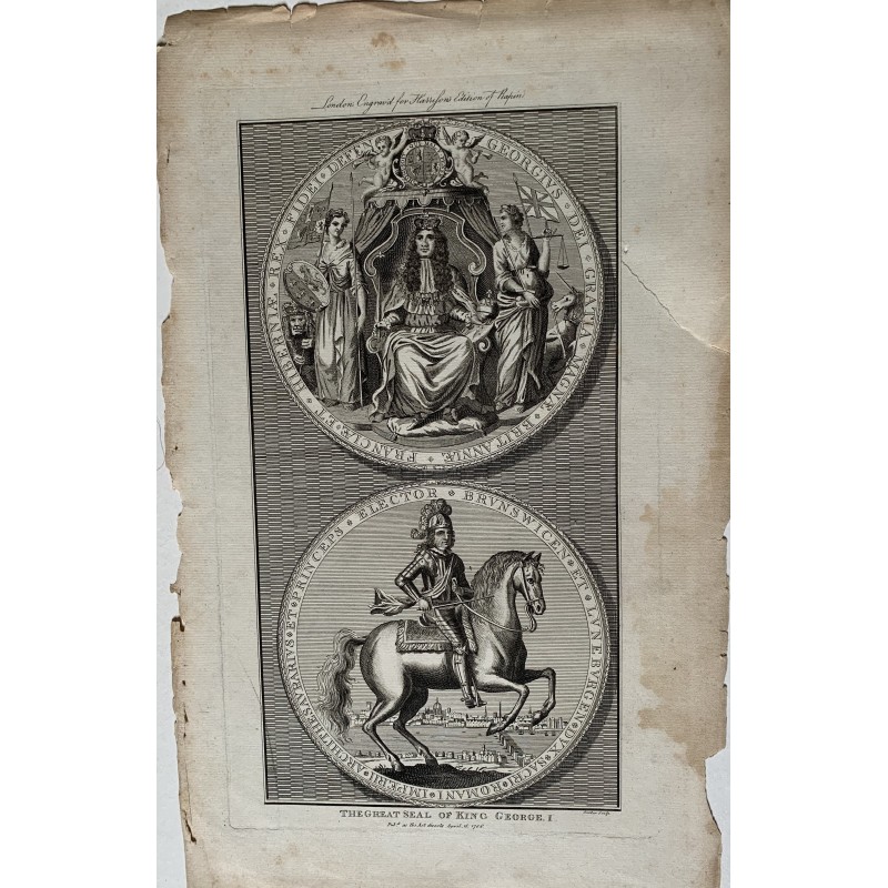The Great Seal of King George I engraved by Goldar and published in 1786