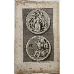 Das Große Siegel von Königin Anne nach der Union mit Schottland, graviert von Goldar und veröffentlicht im Jahr 1786