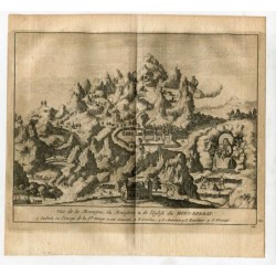 Abtei Montserrat, Barcelona, Spanien – Antiker Druck – Pieter Van der Aa, 1715