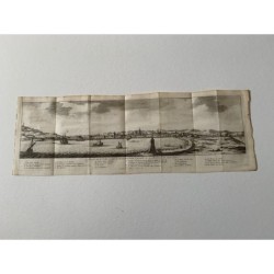 View of Barcelona, Spain - Antique print - Pieter Van der Aa, 1715