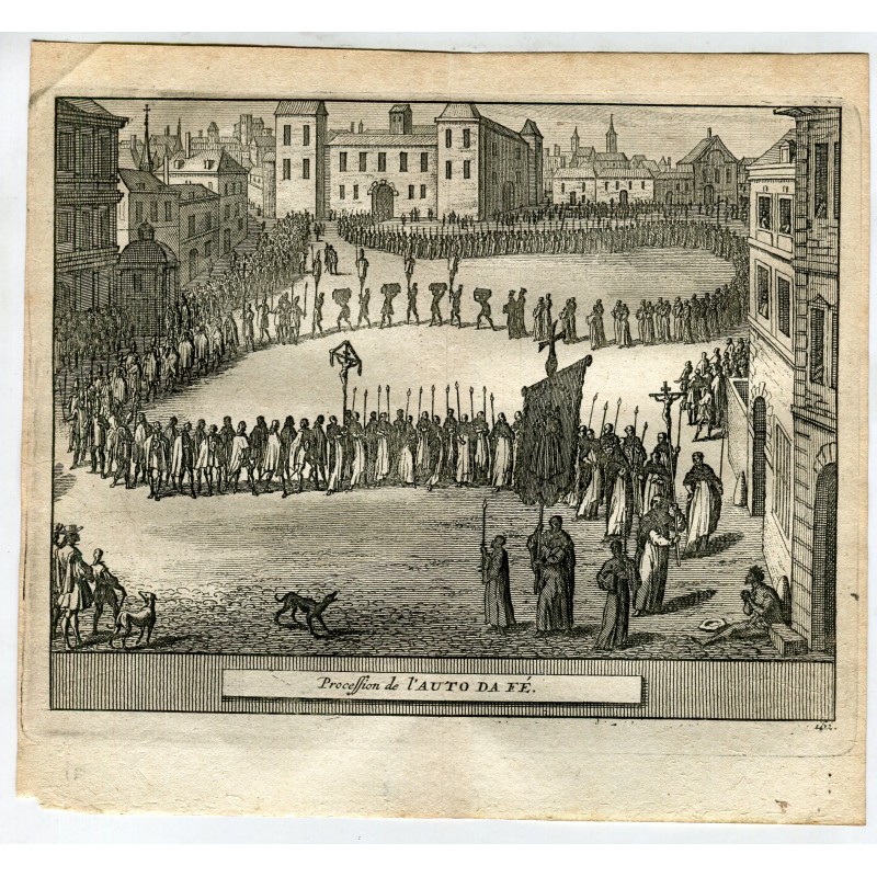 Procession of the Auto-da-Fé. Engraved by Van der Aa (Alvarez de Colmenar) in 1815