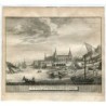 Portugal. Vue du palais du roi du Portugal, vendue, gravée par Van der Aa (Alvarez de Colmenar) en 1715
