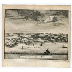 Portogallo. Cascais e Bellem. Incisione di Van der Aa (Alvarez de Colmenar) nel 1715