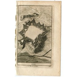 .Portugal. Elvas et le Fort de Sainte-Lucie. Gravure de Pieter Vander Aa, 1715, Alvarez de Colmenar.