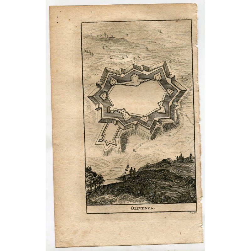 Badajoz. Olivenza. Kupferstich von Peter Vander Aa, 1715 (Alvarez de Colmenar)