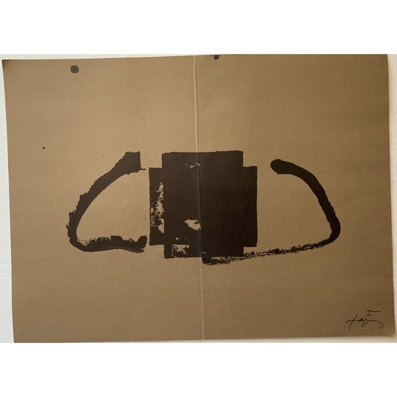 Tapies. Lithographie originale. Signée sur la planche. Exposition à la Galerie Rayuela, 1981.