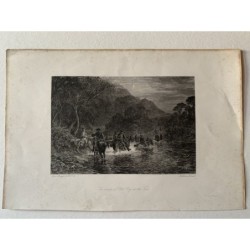 The scape of Rob Roy at the Ford - 1893 engraving