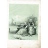PSGermain.Lithographie de pêcheuses italiennes par Formentin.
