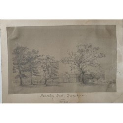 Farnley Hall, Yorkshire, Inghilterra. Disegno intitolato e datato 1824