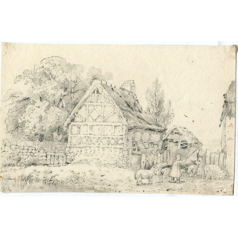 Dessin anonyme de l'école anglaise du XIXe siècle