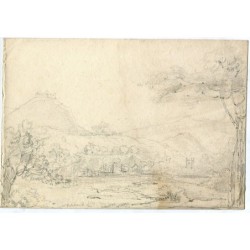 Langollen's drawing, copied by Richard Wilson. Dated 1829 on the back.
