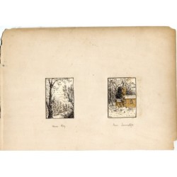 Inghilterra. Fiume Roy e paesaggio vicino a Lowerstoft. Disegni firmati con iniziali.