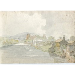 England. Cockermouth. Anonymous watercolor titled and dated on the back: 1834