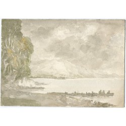 England. Cumbria. Ullswater. Anonymes Aquarell, auf der Rückseite betitelt und datiert 1845.