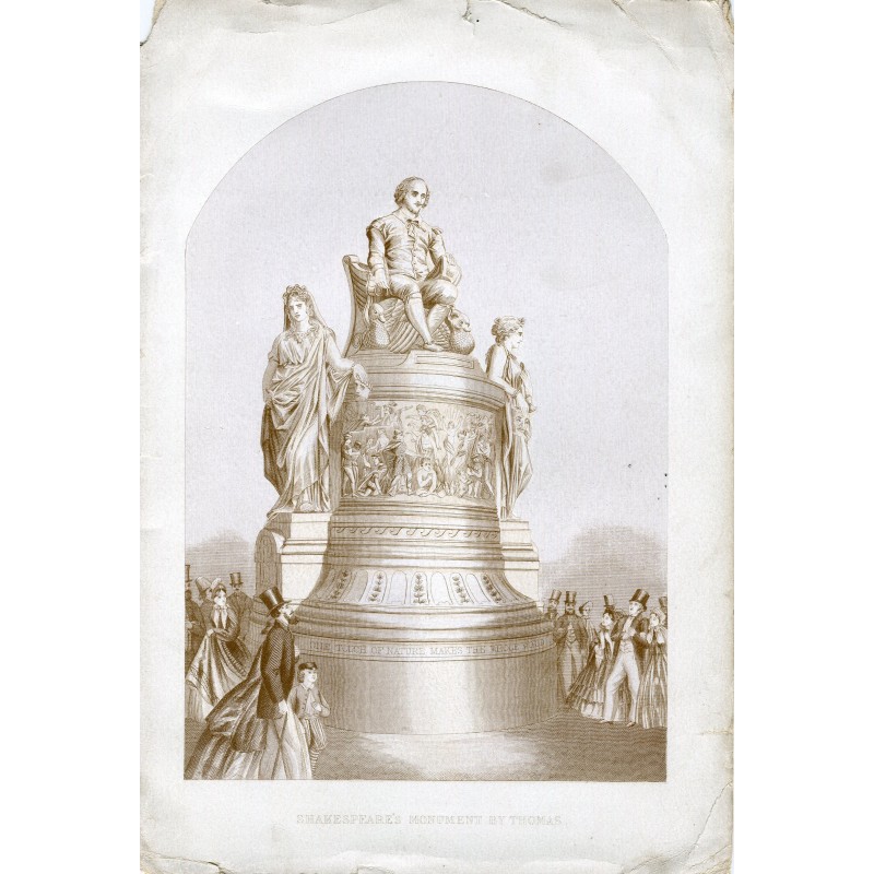 Monumento a Shakespeare di Thomas Litografia, XIX secolo.